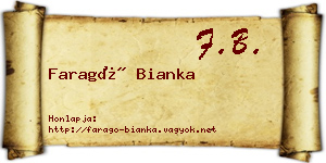 Faragó Bianka névjegykártya